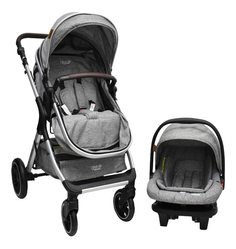 Carriola de paseo Infanti Kansas 232QX1GRY gris con chasis color plateado