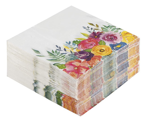 Servilletas De Papel Para Fiesta Con Diseño De Flores 100 Pz