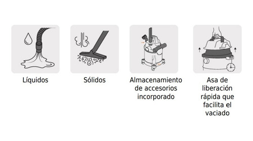 Aspiradora industrial Truper ASP-5X 5 galones (19L) acero inoxidable y negra 127V 60Hz
