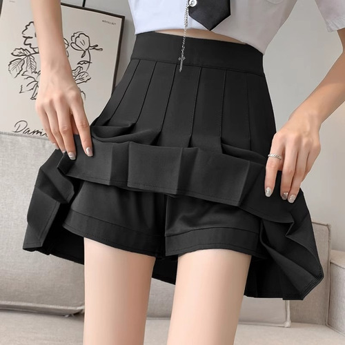 Falda Short Minifalda Plisada A Cuadros De Estilo Coreano