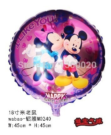 Globos De Mickey Y Minnie - 45 Cm 10 Globos Once/ Belgrano