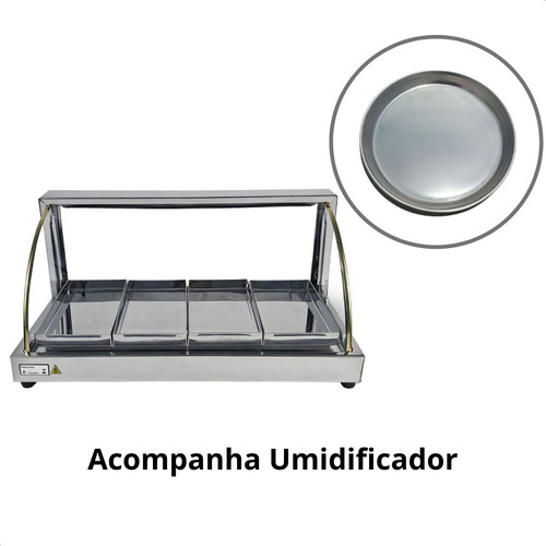 Estufa Vidro Curvo 4 Bandejas Inox Com Selo Do Inmetro 127v