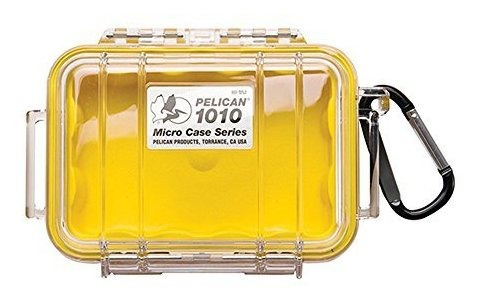 Pelican 1010 Micro Case, Amarillo Con Tapa Transparente