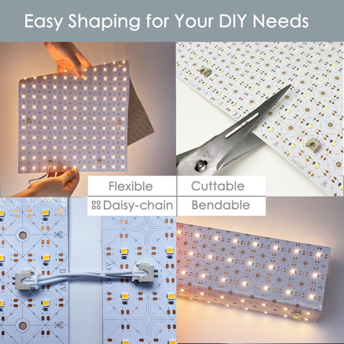 Laminas De Panel Led Flexibles De 24v, 36w, 3000k Calida 4u.