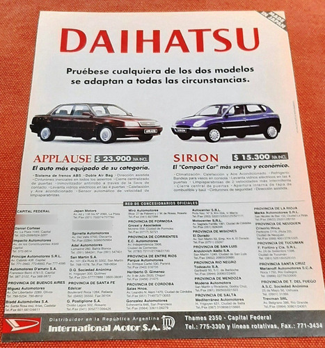 Publicidad Daihatsu Applause Daihatsu Sirión