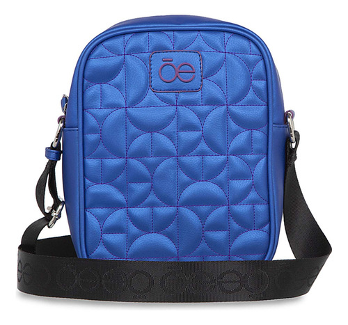 Bolsa Cloe Crossbody Grande Para Mujer Monograma Bordado Color Azul