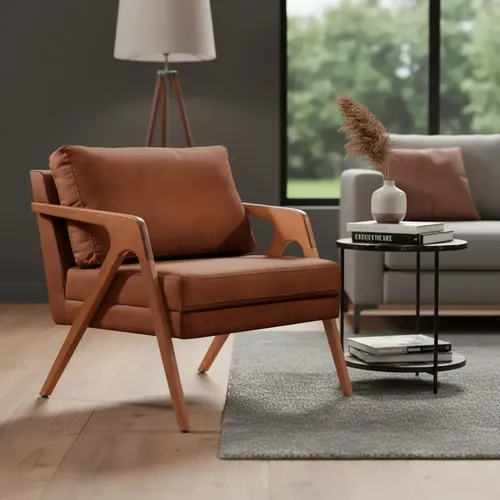 Conjunto - 2 Poltronas Mona Luxo Madeira Maciça Castellar Cor Cor...
