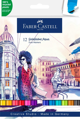 Marcadores Faber Castell Acuarelables Doble Punta X12