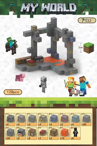Madeshow 128 Bloques De Construcción Magnéticos De Minecraft T0-55