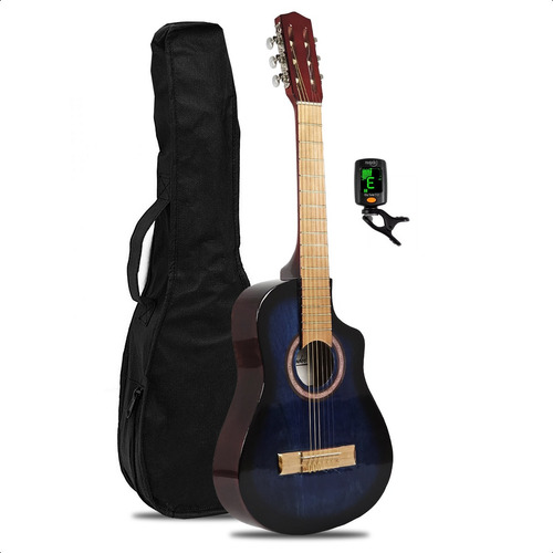 Guitarra Criolla Corte Mediana Electroacustica Funda Afinadr