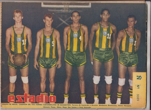 1953 Chile Deportes Revista Estadio Brasil Campeon Basquet 