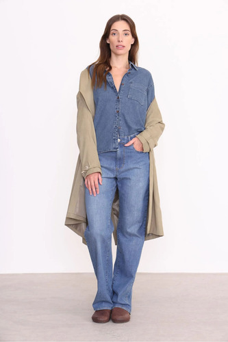 Camisa Jean Mujer Manga Larga Algodon Hanna Yagmour