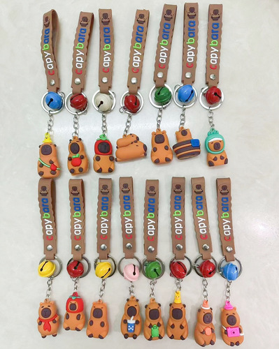 15 Llaveros Capibara San Valentin Amor Y Amistad Recuerdos Color 15pzs