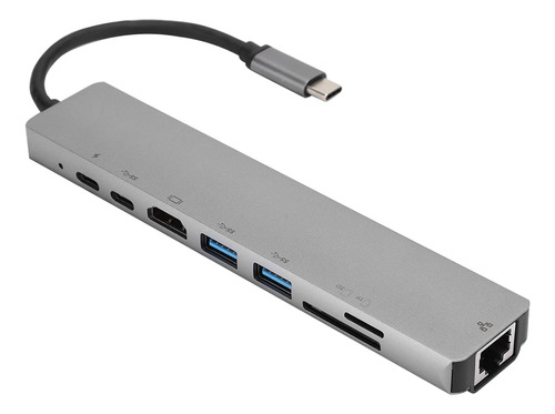 Hub 8 Em 1 Usb C Para Tipo C 3 Estação Dock Usb 3.0 Rj45