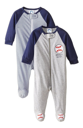 Set 2 Pijamas Bebe Monos Bodys Gerber 3-6 Meses Beisbol