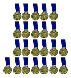 Kit C/23 Medalhas De Ouro M30 Honra Ao Mérito C/fita Azul