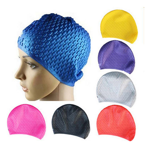 Práctico Gorro De Piscina Impermeable De Silicona Para Nadar