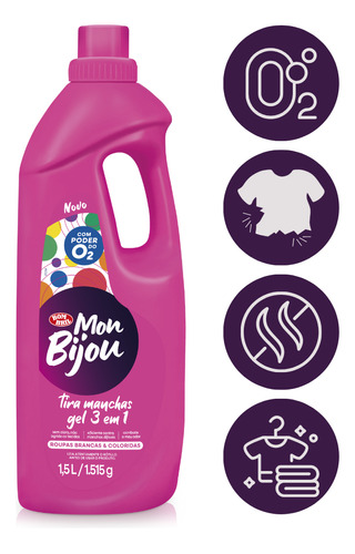 Tira Manchas Gel Branca Colorida 3 1 Mon Bijou Bombril 1,5l