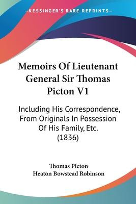 Libro Memoirs Of Lieutenant General Sir Thomas Picton V1 ...