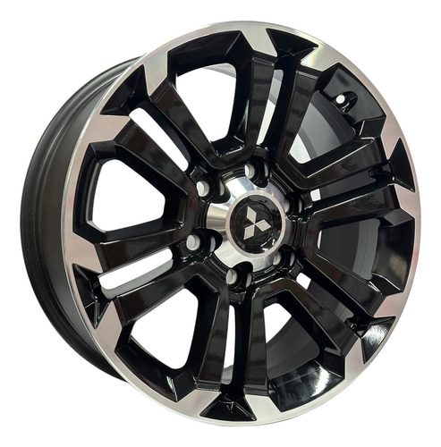 KRMai  S36 Mitsubishi L200 SPORT Rodas Nova Triton S36 Aro 18x7,5 6x139 jogo Bicos Cor Preto Com Diamantado