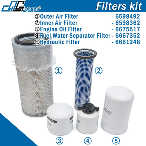 Kit De Filtros De Aire, Aceite Y Minicargadora Para Bobcat 7
