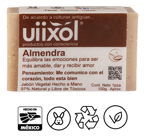 Uiixol | Paquete 5 Jabones Artesanales - Almendras 100gr C/u