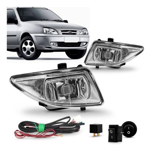 Kit Farol Milha Auxiliar Fiesta Courier 2000 2001 2002