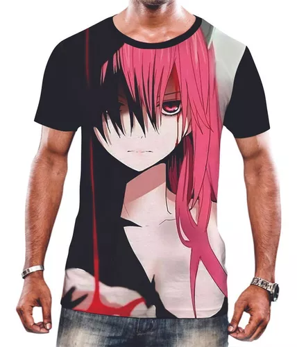 Camiseta Camisa Personalizada Anime Elfen Lied Clássico Hd 0