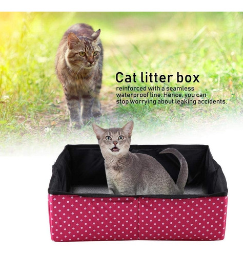 Imagen 2 de 6 de Arenero Plegable Portátil Impermeable Para Gato