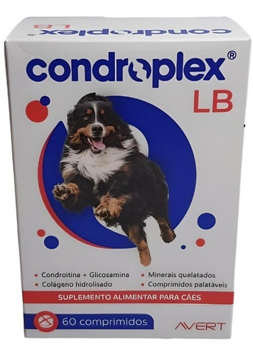 Condroplex Lb 120g 60 Comp Suplemento Cães Grandes Avert 