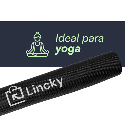 Tapete de yoga Lincky Yoga Mat de 3 mm color negro
