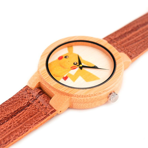 Reloj De Madera Bambú - Bobo Bird - Pikachu