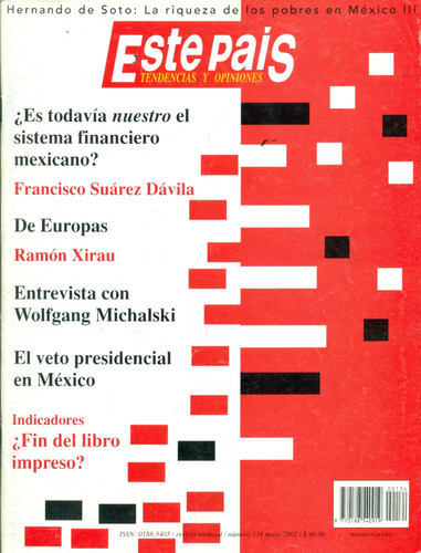 Revista Este País: ¿es Todavía Nuestro?  No. 134 May 2002