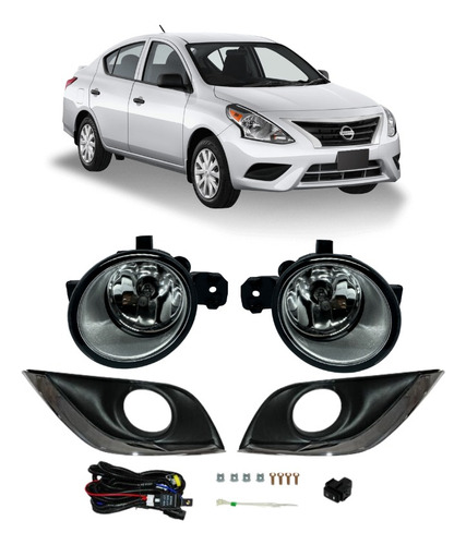 Kit Faros De Niebla Nissan Versa 2012-2019 Completo Con Foco