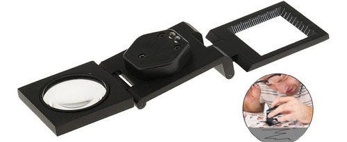 Imagen 5 de 7 de Lupa Cuenta Hilos Metal Pesado Alta Calidad 2 Led