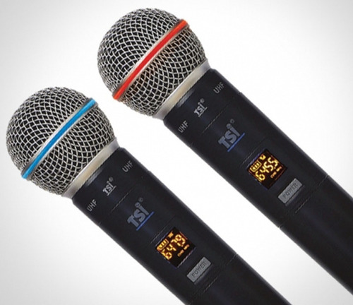 Imagem 3 de 5 de Microfone Digital S/fio Duplo Tsi Ud1200 Uhf Com 96 Canais
