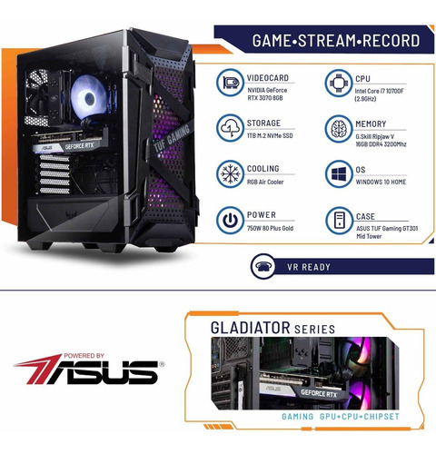 Computadora Pc Gaming Core I7 1t Ssd 16 Ram