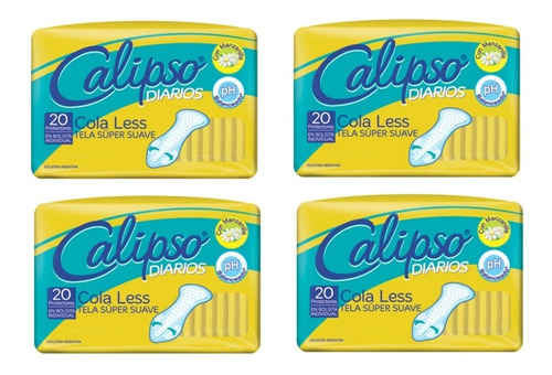 Protectores Diarios C/less 20u. Calipso,pack X4u.(cod. 1687)