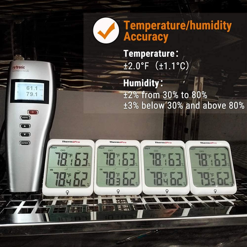 Imagen 8 de 10 de Termómetro Higrómetro Dual Interior Exterior Thermopro Tp-63