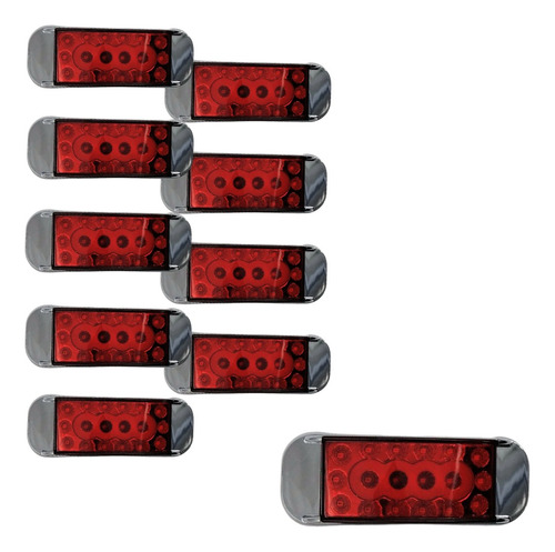 Plafón Rectangular Universal 18 Led Y Gel Rojo 10 Piezas