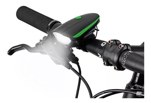 Luz Farol Led Y Bocina Para Bicicleta Recargable Usb