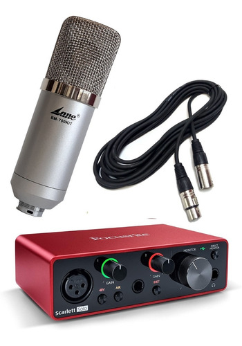 Placa De Sonido Focusrite Solo + Microfono Condenser Estudio