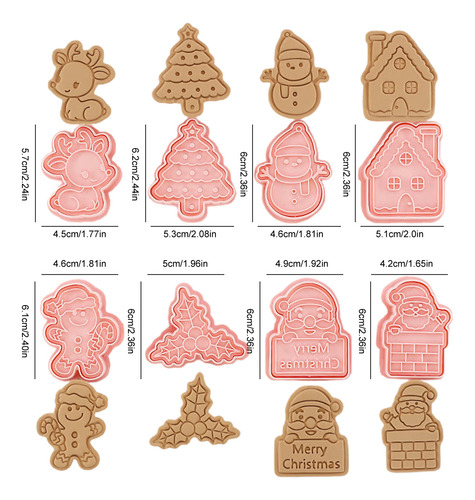 Molde Navideño Para Galletas, 8 Unidades, Juego Diy