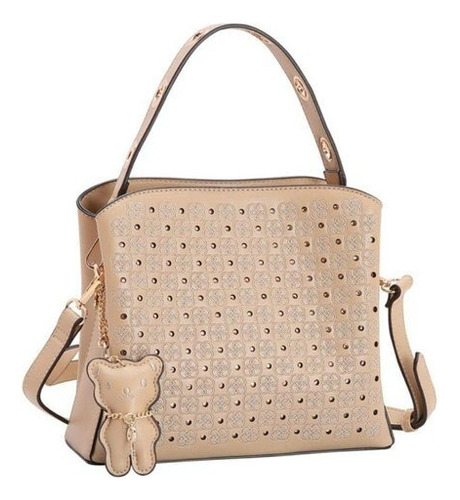 Bolsa Feminina Chenson Bordado Monograma Cor Natural