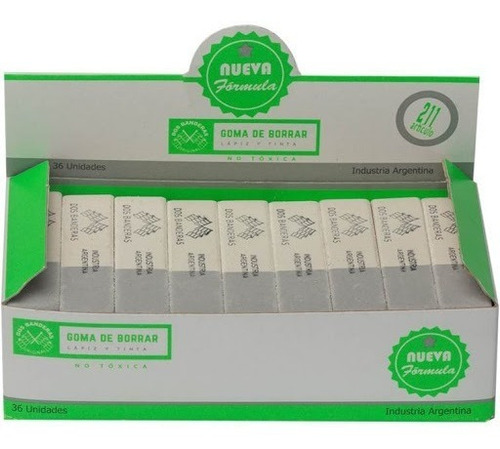 Imagen 4 de 4 de Goma De Borrar Lápiz Y Tinta 2 Banderas Gris 211 Pack X6