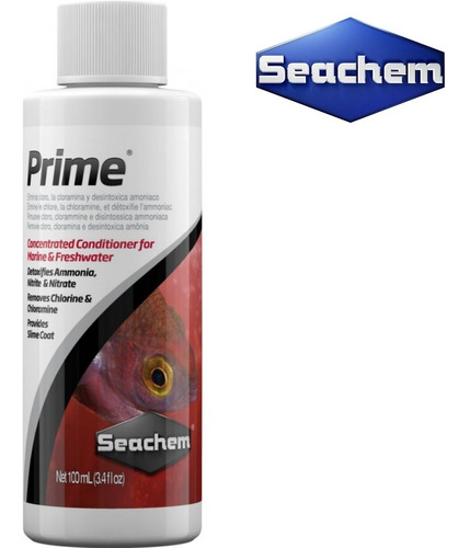 Prime Seachem 100ml Condicionador Remove Cloro Amônia Top