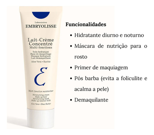 Creme Hidratante Leite Primer Todos Os Tipos De Pele 75ml Todo Tipo De Pele Dia/noite