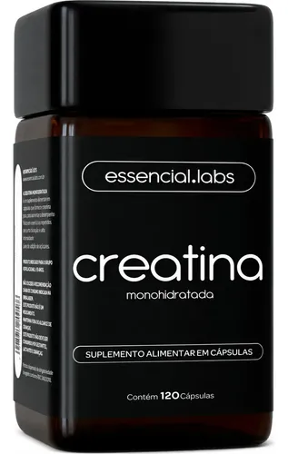 CREATINA MONOHIDRATADA 100% Pura com Matéria-Prima Importada - 3g de Creatina por Dose - 120 Cápsulas