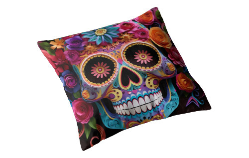 Souvenir Almohada +funda  Almohadon 40x40cm Calavera F.negro