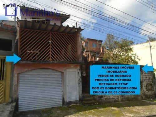 Imagem 1 de 10 de Sobrado Para Venda Em Mauá, Jardim Adelina, 3 Dormitórios, 1 Suíte, 1 Banheiro, 1 Vaga - 60_1-1393119